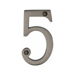 M Marcus Heritage Brass Numeral 5 - Face Fix 76mm Slimline font